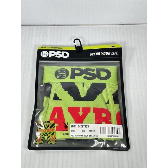 Size Small - PSD Playboy Neon Green Zebra Print Boxers Underwear NEW - Picture 2 of 3